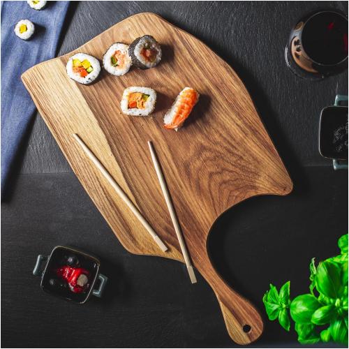 Wielka dębowa deska do sushi przystawek wzór 12