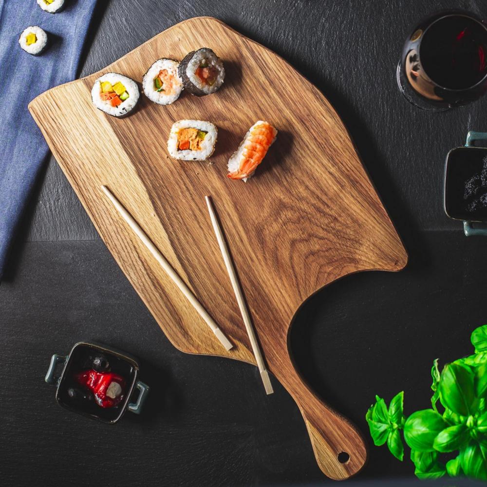 Duża dębowa deska do sushi z Twoim grawerem wzór 12